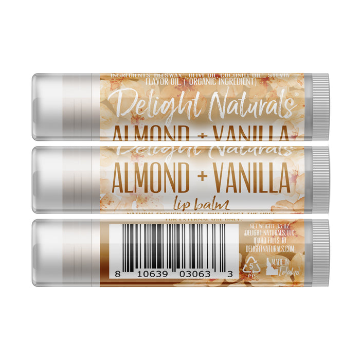 Almond + Vanilla Lip Balm - Three Pack