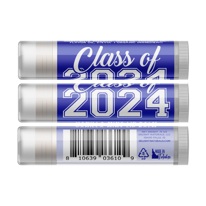 Class of 2024 Lip Balm - Blue - Three Pack