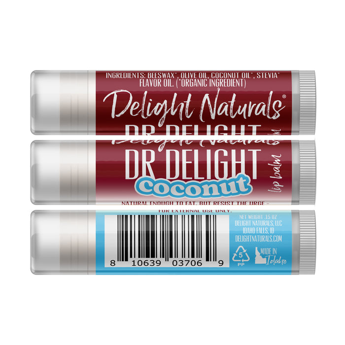 Dr Delight Coconut Lip Balm - Three Pack