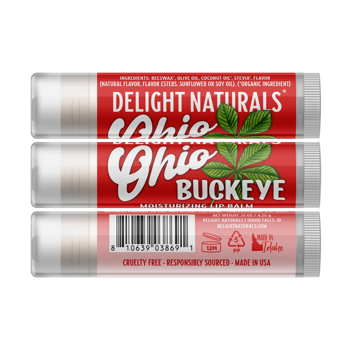 Ohio Buckeye Lip Balm - Three Pack