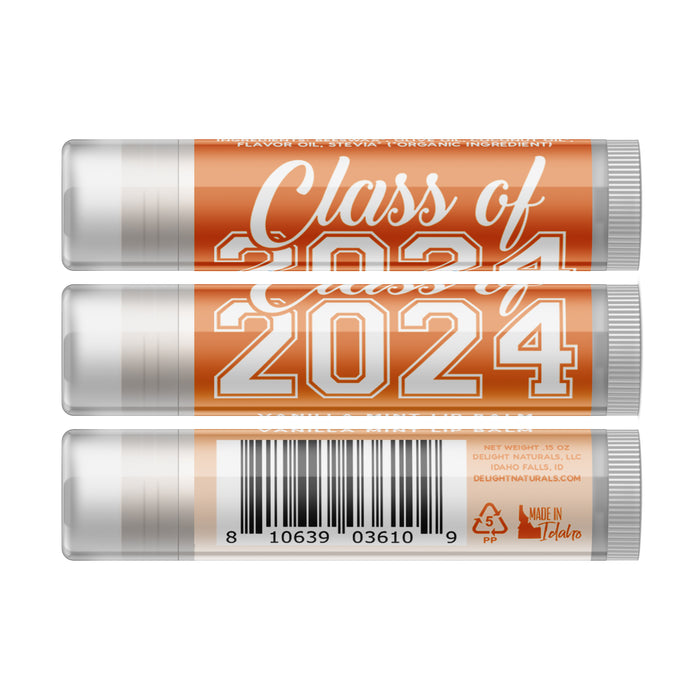 Class of 2024 Lip Balm - Orange - Three Pack