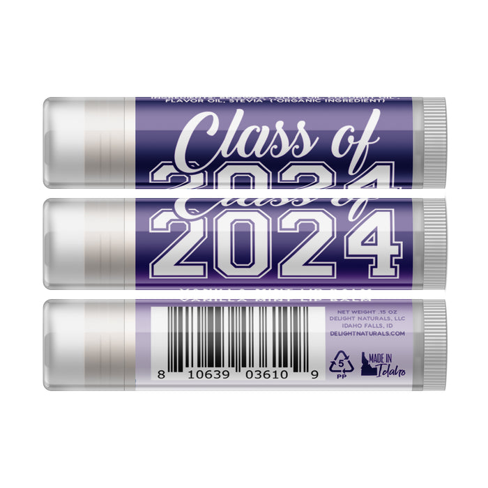Class of 2024 Lip Balm - Purple - Three Pack