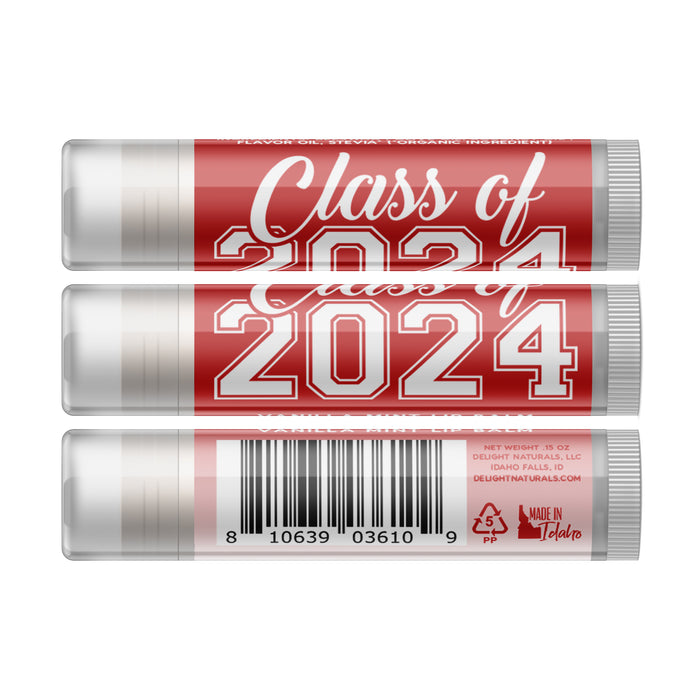 Class of 2024 Lip Balm - Red - Three Pack