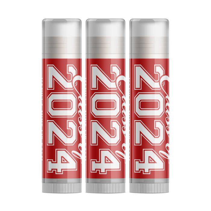 Class of 2024 Lip Balm - Red - Three Pack
