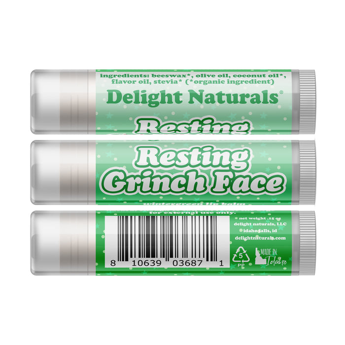 Resting Grinch Face Lip Balm - Three Pack
