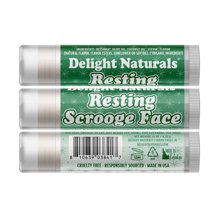 Resting Scrooge Face Lip Balm - Three Pack