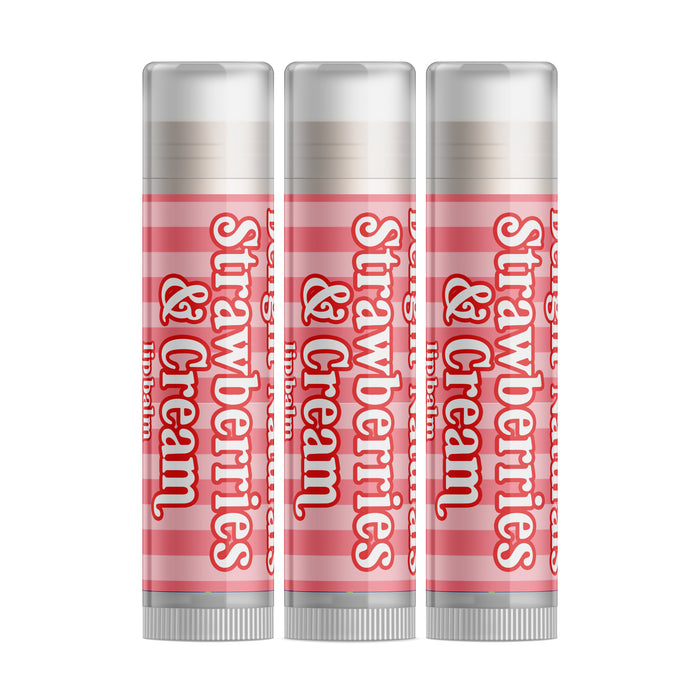 Strawberries & Cream Lip Balm - Valentine's Day - Three Pack