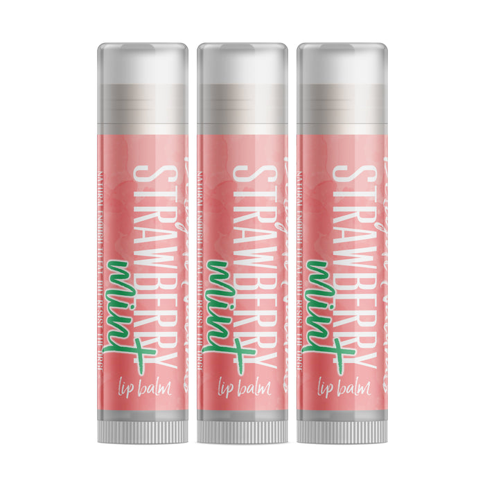 Strawberry Mint Lip Balm - Three Pack