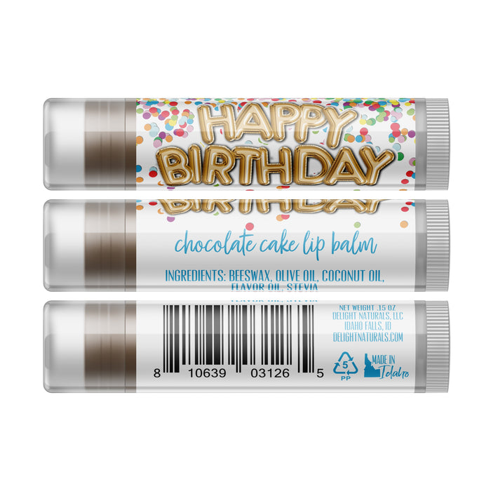 Birthday Cake Lip Balm (Chocolate) - Three Pack