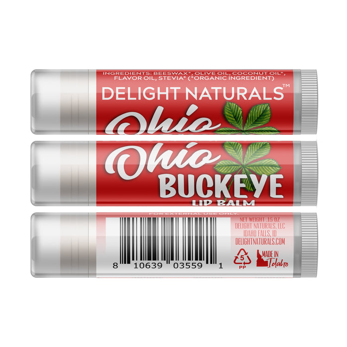 Ohio Buckeye Lip Balm - Three Pack